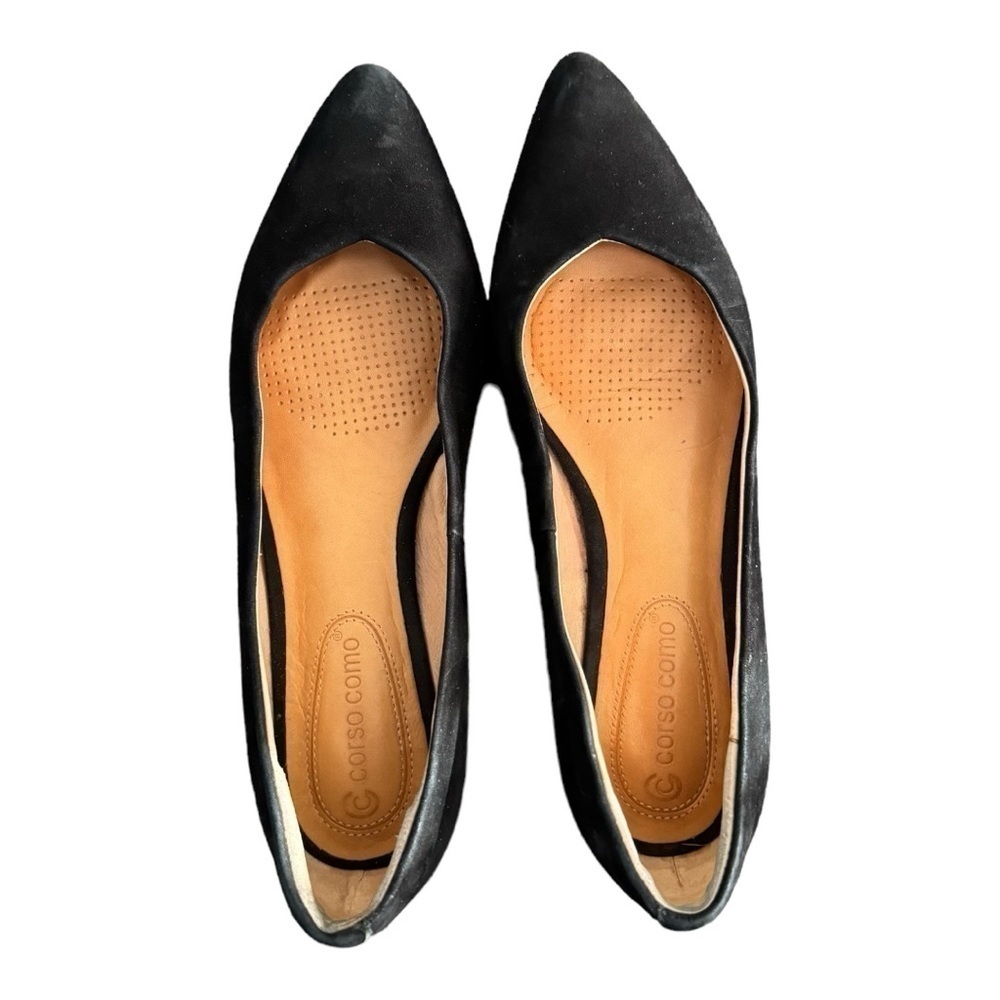 Corso Como Jullia Black Suede Pointed Toe Ballet Flats, Size 5.5 - Picture 2 of 7